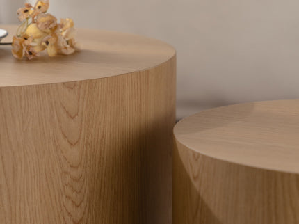 Round Nesting Coffee Table For Small Space (Set of 2)