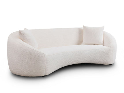 Curved 3 Seater Sofa For Living Room - White