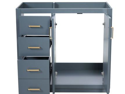 Retro Style Bathroom Vanity, 3 Drawers & Soft Closing Doors