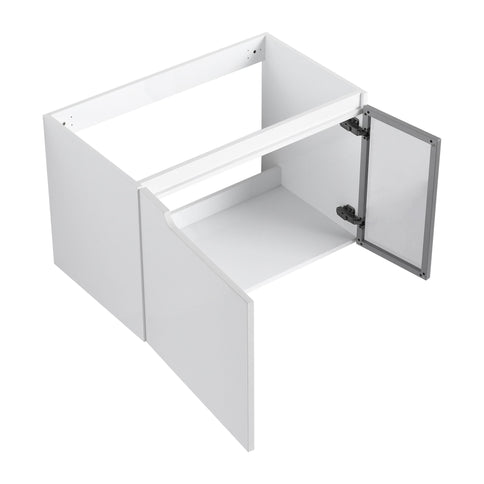 Wall Mounted Bathroom Vanity With Sink, 2 Soft Close Doors, Cabinet & Half Door