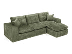 Dark Green / 2 Pc. Sectional Sofa, Ottoman