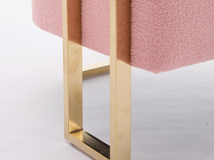 Modern Decorative Chair Teddy Fleece Upholstered And Metal Foot