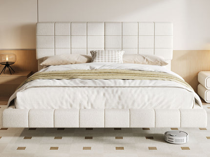 Floating Bed With Light, Soft Touch Surface