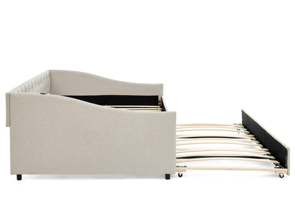 Upholstered Daybed With USB Charging & Pull Out Bed
