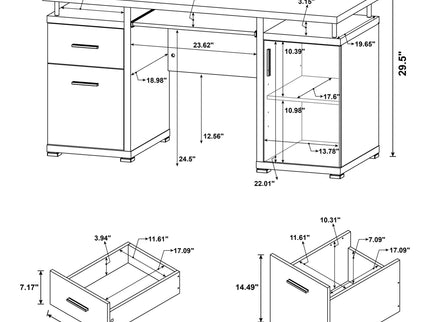 Swan - 2 Drawer Computer Desk - Mango Color