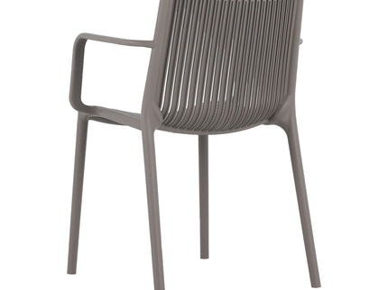 4 Piece Stackable Single Chairs With Vertical Stripe Design For All Weather