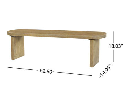 Indoor Dining Bench, 350 Lbs Weight Capacity, Fits 3 People - Pine