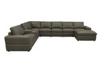 Dark Green / 2 Pc. 6 Seater Sectional Sofa, Ottoman