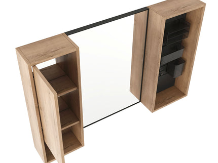 41.6" Wall Mounted Bathroom Cabinet With Soft Close Door, Storage Cabinet Featuring - Imitative Oak