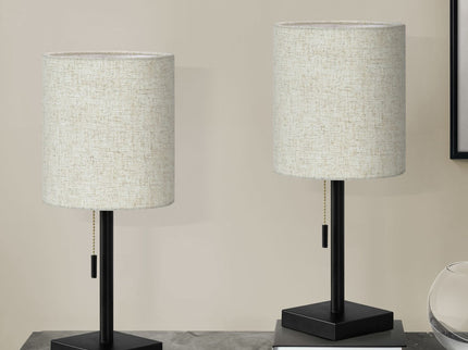 Lighting, Table Lamp, USB Port Included, Nickel, Contemporary (Set of 2)