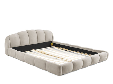 Upholstered Platform Bed Frame, Low Profile Floor Bed, No Box Spring Required