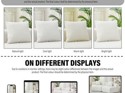 Modular Sectional Sofa With 2 Pillows, Symmetrical Design