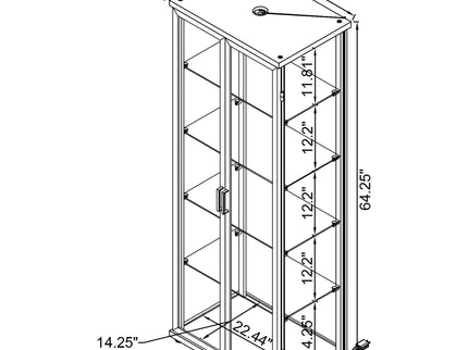 Nevra - 4 Shelf Display LED Curio Cabinet