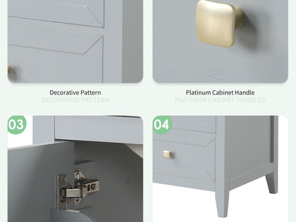 Bathroom Vanity With Sink, Soft Closing Cabinet Door, Storage Rack And Drawer