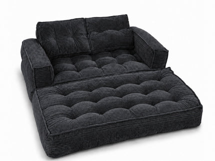 2 Seater Modular Corduroy Sofa With Chaise Lounge For Living Room