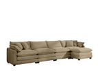Light Brown / 2 Pc. 4 Seater Sectional, Ottoman