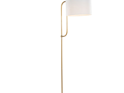 Leslie - Glam / Art Deco Floor Lamp - Gold / White