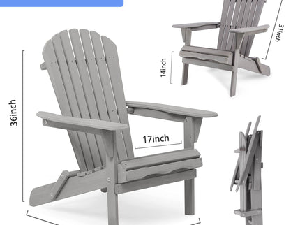 Lounge Patio Chair For Garden Outdoor Wooden Folding Adirondack Chair (Set of 2) Solid Cedar Wood Lounge Patio Chair For Garden
