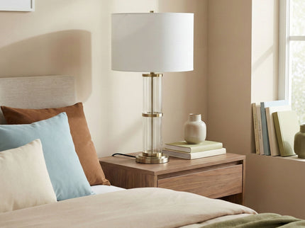 Echo - Table Lamp With On / Off Switch Clear Body Base - Clear / Silver / White