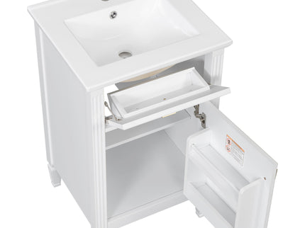 Bathroom Vanity With Sink, Adjustable Shelf, Tilt-Out Drawer