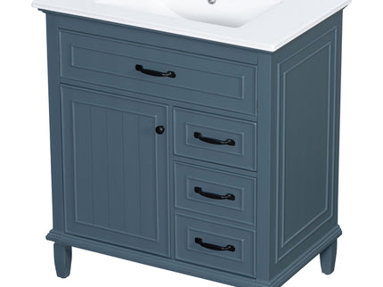 Bathroom Vanity With Sink Top, Flip Drawers, Adjustable Shelf