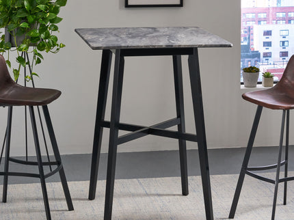 Modern Bar Height Dining Table, Rubberwood Legs And Laminate Table Top
