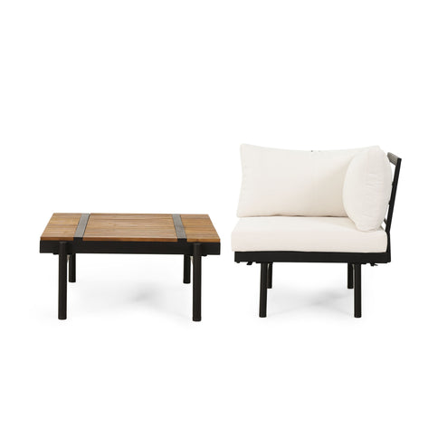 Theo - Sofa Corner, Coffee Table - Cream