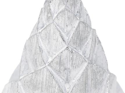 Resin / Foil Christmas Tree With Star Top (Set of 3) - White / Silver