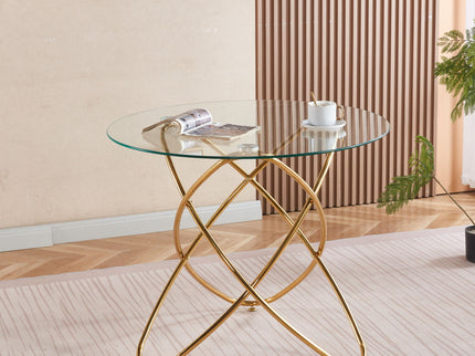 Metal Leg Dining Table With Tempered Glass Top
