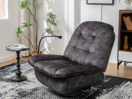 Modern Swivel Gliding Recliner Chair With Rocking Function And Phone Holder, Large Comfortable