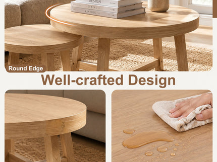 Round Nesting Stackable Tables For Living Room