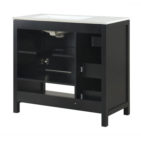 Bathroom Vanity With Sink Top, Bathroom Vanity Cabinet With 2 Doors And 2 Drawers, Open Shelf