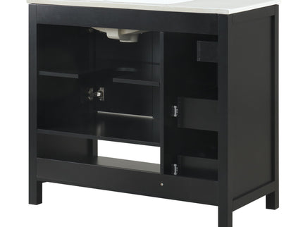 Bathroom Vanity With Sink Top, Bathroom Vanity Cabinet With 2 Doors And 2 Drawers, Open Shelf