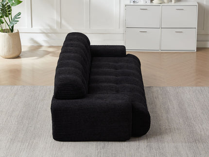 Cloud Series Minimalist Button Tufted Square Arm 3 Seater Sofa