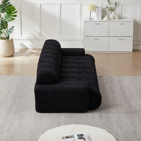 Cloud Series Minimalist Button Tufted Square Arm 3 Seater Sofa