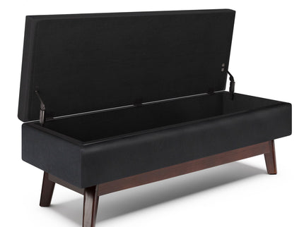 Owen - Rectangular Storage Ottoman - Midnight Black