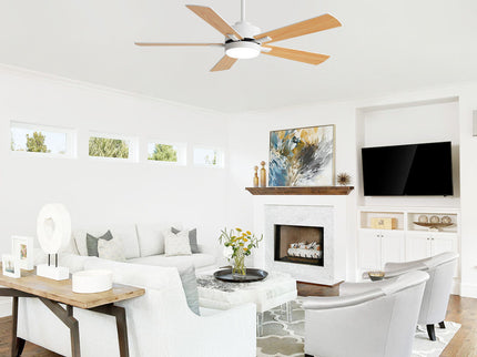 Reversible DC Motor Ceiling Fan With Dimmable LED Light For Living Room