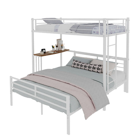 Bunk Bed With Built In Desk & Guardrail Frame