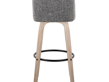 Toriano - Mid-Century Modern Fixed Height BarStool With Round Footrest (Set of 2)