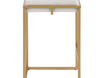 Square Counter Height Stools (Set of 2) - Beige / Gold