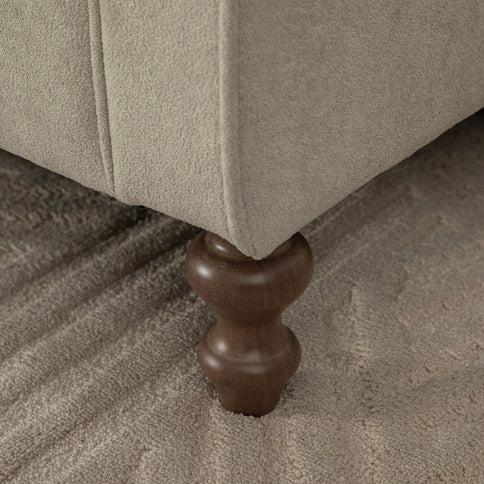 Wide Upholstered Storage Bench With Rolled Armrest For Bedroom - Griege