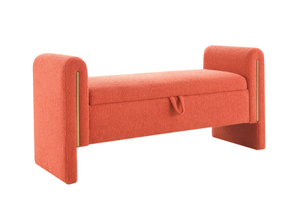 Modern Teddy Upholstered Large Bed End Bench With Arms And Storage