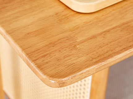 Dining Table With Imitation Rattan Design For Dining Room