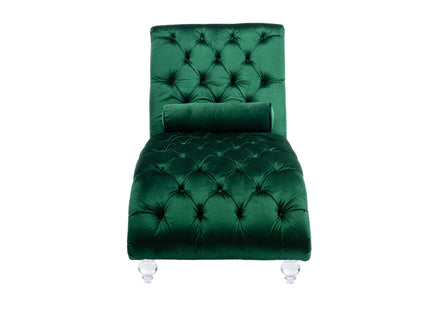 Chaise Lounge Indoor, Button Tufted Upholstered Chaise Lounge Chair With Pillow