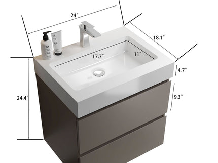 Alice - Bathroom Vanity With Sink, Wall Mounted, Floating