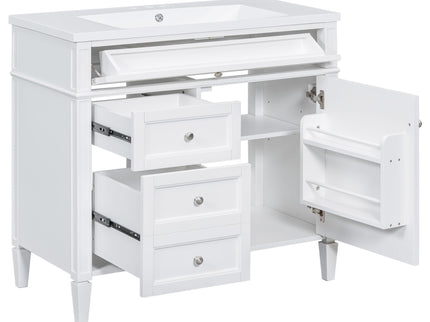 Bathroom Vanity With Mirror Cabinet, Storage Cabinet With 2 Soft Closing Doors And 4 Drawers, Undermount Sink