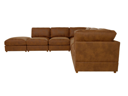 Modular Upholstered Sectional, Medium Firm Seat Cushion, Custom Configuration - Brown