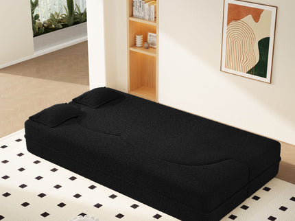 Modern Floor Sofa With 2 Pillows, Twin Size For Living Room
