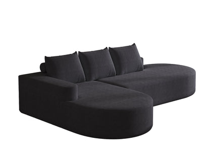 Modern Curved Sofa, L-Shaped Modular Sectional Set With 3 Pillows