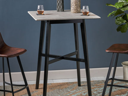 Modern Bar Height Dining Table, Rubberwood Legs And Laminate Table Top